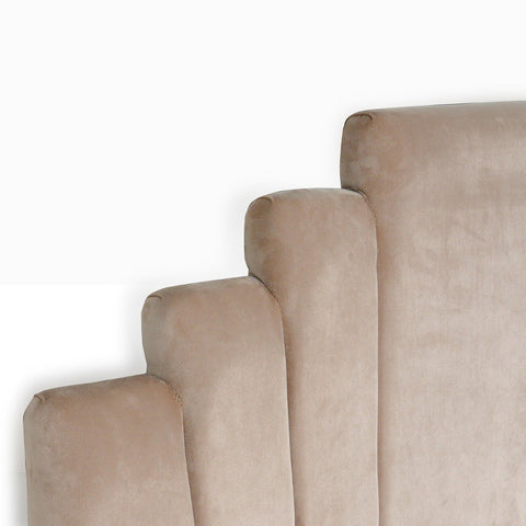 Tête de lit en velours Avera 160 cm taupe
