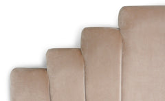 Tête de lit en velours taupe Avera 180 cm