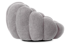 Fauteuil coquillage Basha tissu bouclette gris