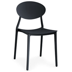 Lot de tabourets empilables Aquitar en polypropylène noir