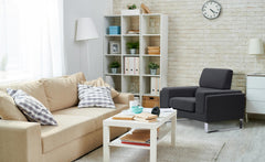 Fauteuil Barth tissu Noir en biais