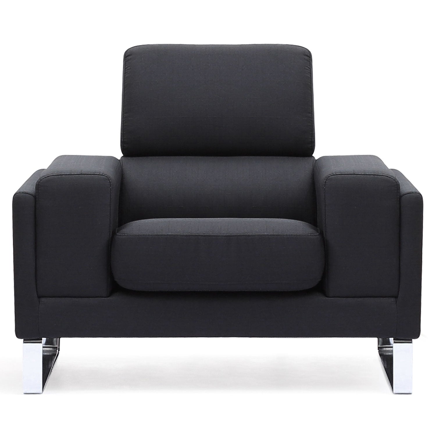 Fauteuil Barth tissu Noir de face