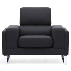 Fauteuil Barth tissu Noir de face