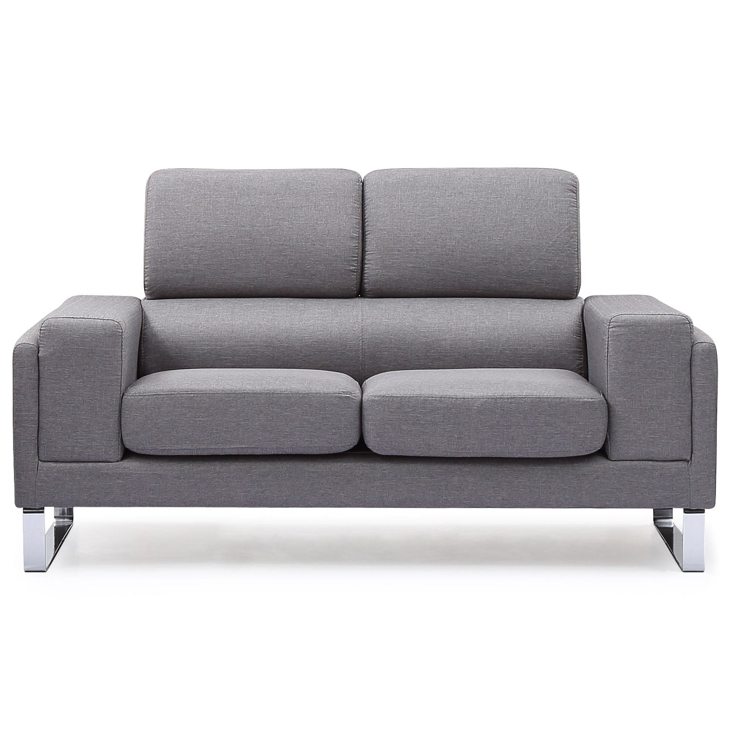 Canapé Barth 2 places en tissu Gris clair de face