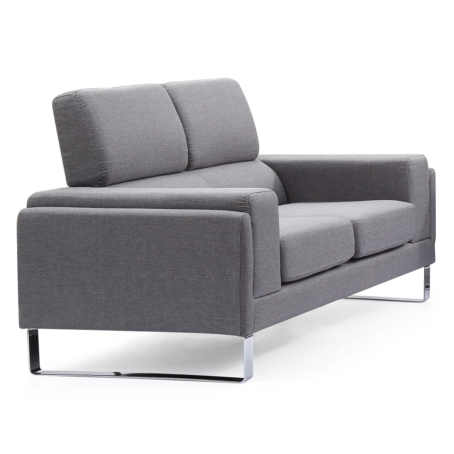 Canapé Barth 2 places en tissu Gris clair en biais