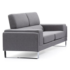Canapé Barth 2 places en tissu Gris clair en biais