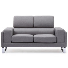 Canapé Barth 2 places en tissu Gris clair de face
