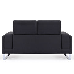 Canapé Barth 2 places en tissu Noir de dos