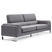 Canapé 3 places Barth en tissu gris clair