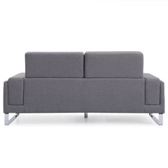 Canapé 3 places Barth Tissu Gris clair de dos