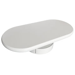 Table basse ovale avec tiroirs 60x120cm Barket Blanc