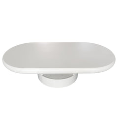 Table basse ovale avec tiroirs 60x120cm Barket Blanc