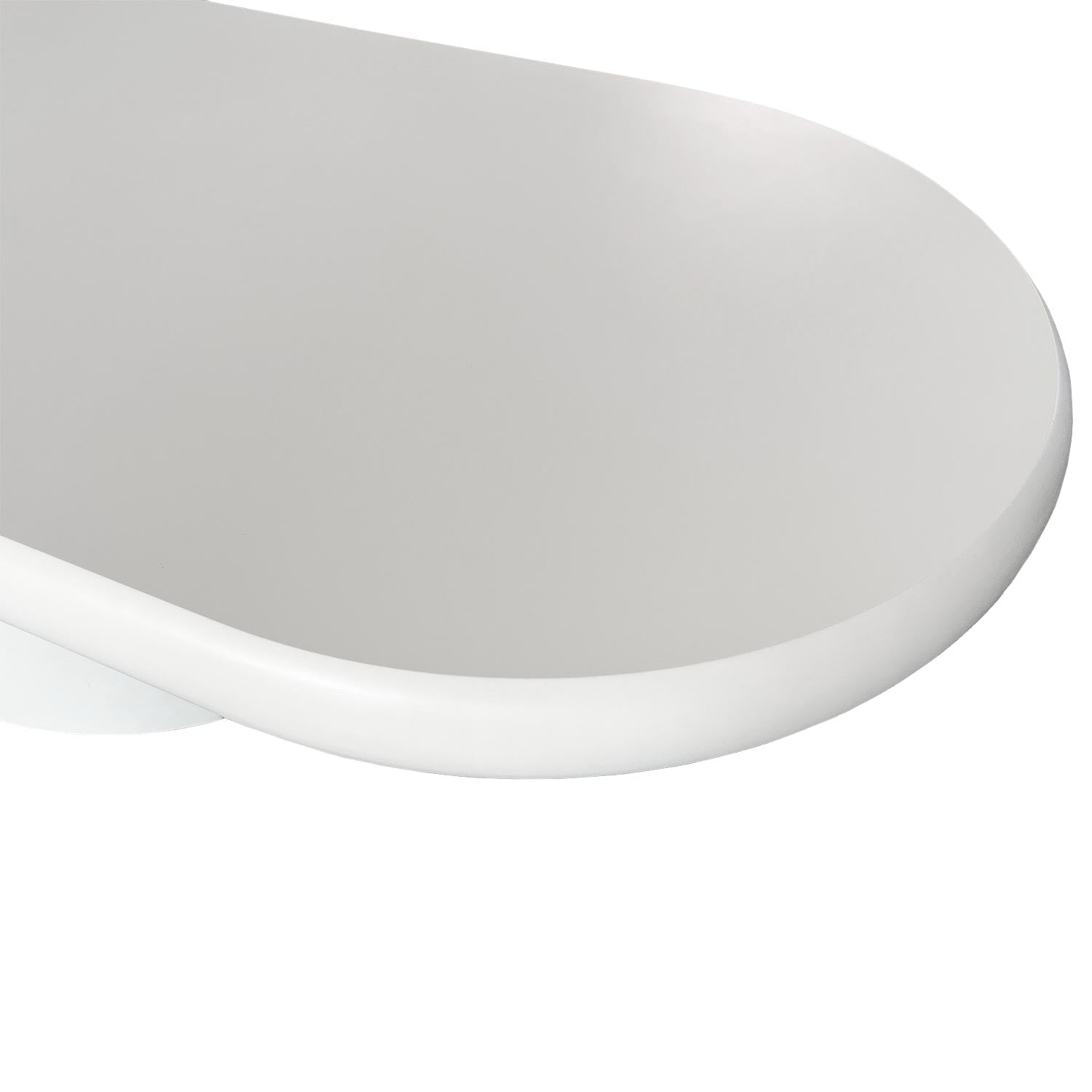 Table basse ovale avec tiroirs 60x120cm Barket Blanc