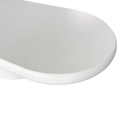Table basse ovale avec tiroirs 60x120cm Barket Blanc