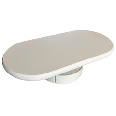 Table basse avec tiroirs Cilya ovale 60x120cm Crème