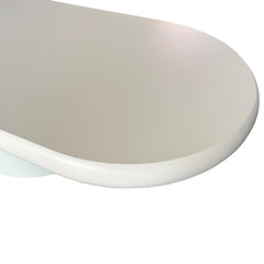 Table basse avec tiroirs Cilya ovale 60x120cm Crème