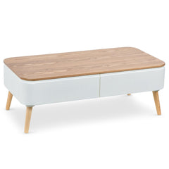 Table basse Amagta style scandinave blanc et bois