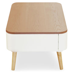 Table basse Amagta style scandinave blanc et bois
