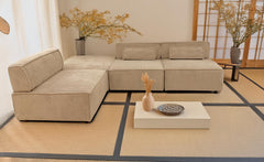 Canapé modulable Benoit Velours côtelé Beige