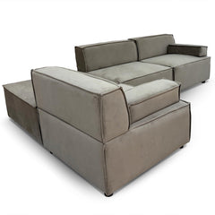 Canapé modulable Celinda taupe grisé en velours