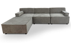 Canapé modulable Celinda taupe grisé en velours