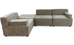 Canapé modulable Celinda taupe grisé en velours