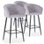 Lot de 3 chaises de bar en velours Asil argent