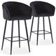 Lot de 2 chaises de bar Bobby en velours noir