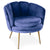 Fauteuil en velours bleu avec pieds en métal or