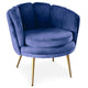 Fauteuil en velours bleu avec pieds en métal or