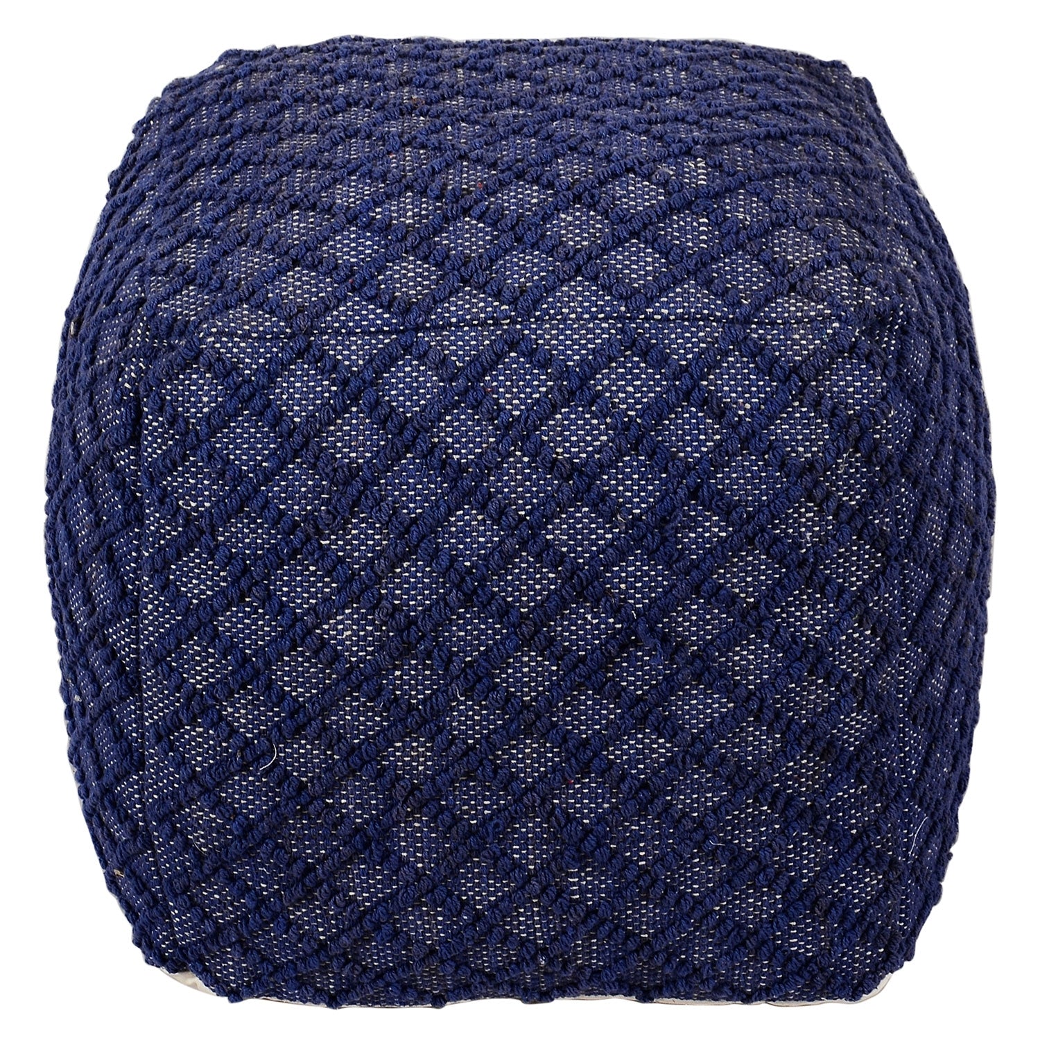 Pouf Bruges Tissu Bleu