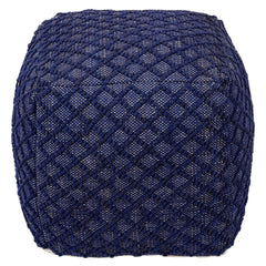 Pouf Bruges Tissu Bleu