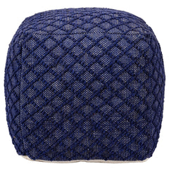 Pouf Bruges Tissu Bleu