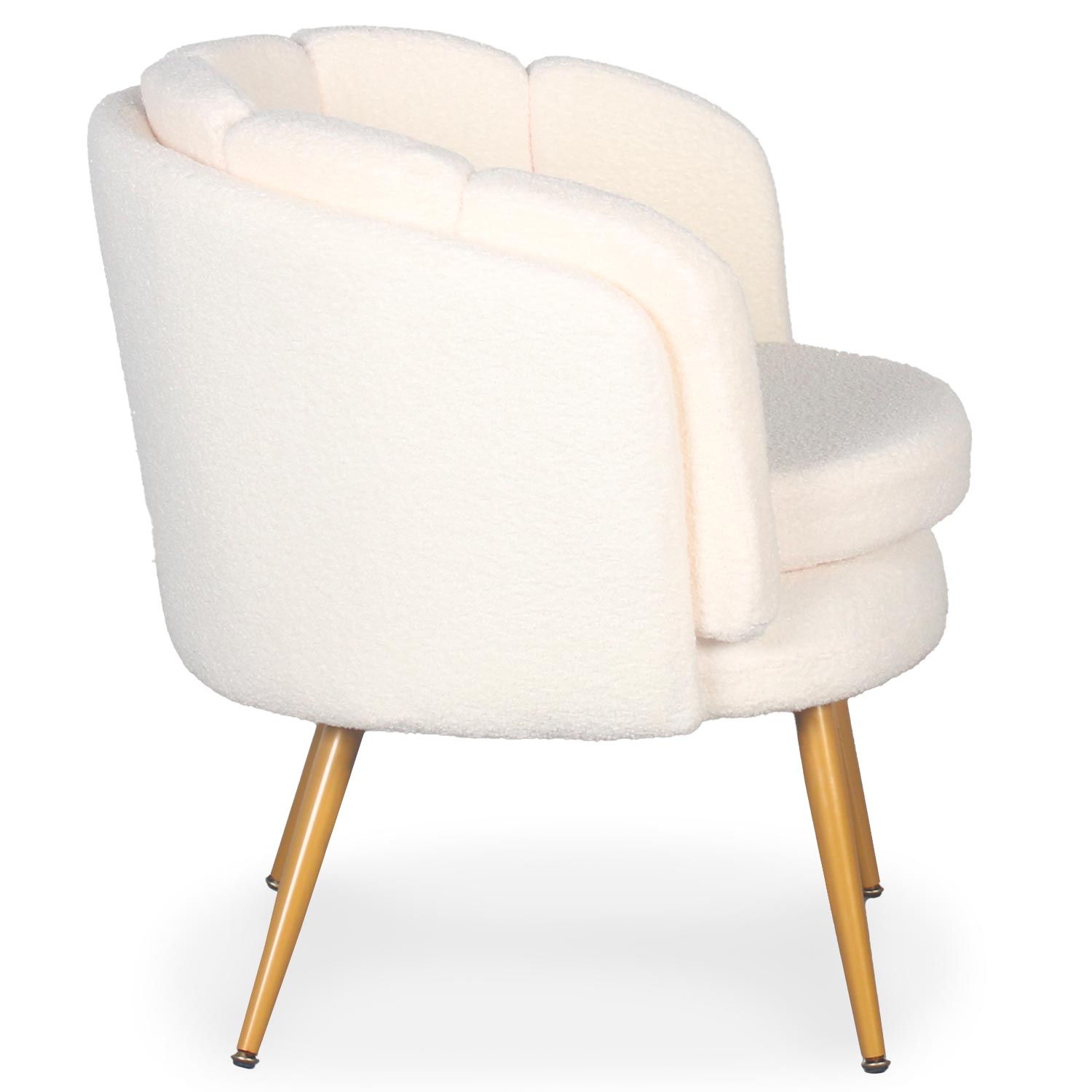 Fauteuil arrondi Brenda Tissu bouclette Beige