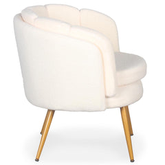 Fauteuil arrondi Brenda Tissu bouclette Beige