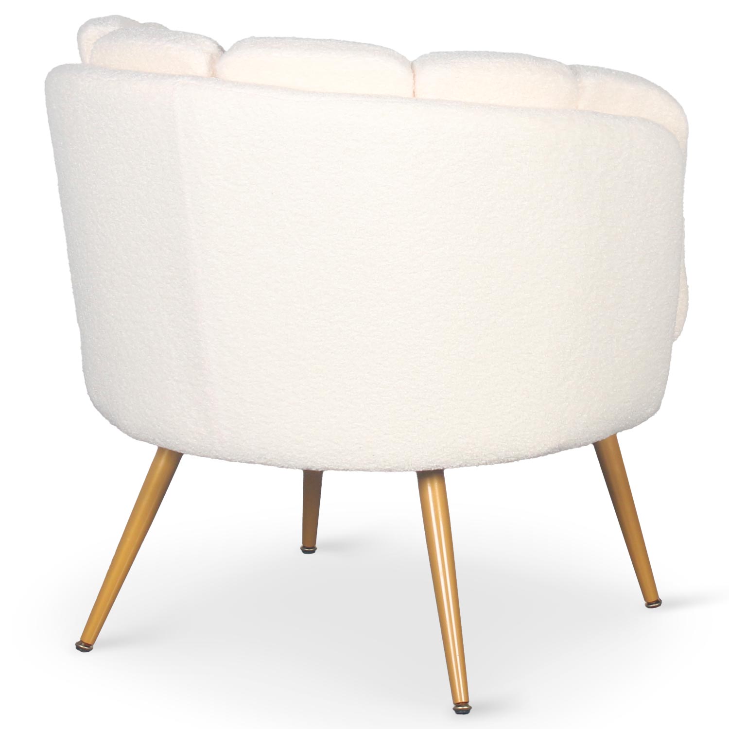 Fauteuil arrondi Brenda Tissu bouclette Beige