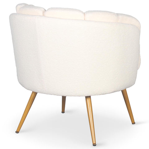Fauteuil arrondi Brenda Tissu bouclette Beige