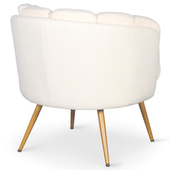 Fauteuil arrondi Brenda Tissu bouclette Beige