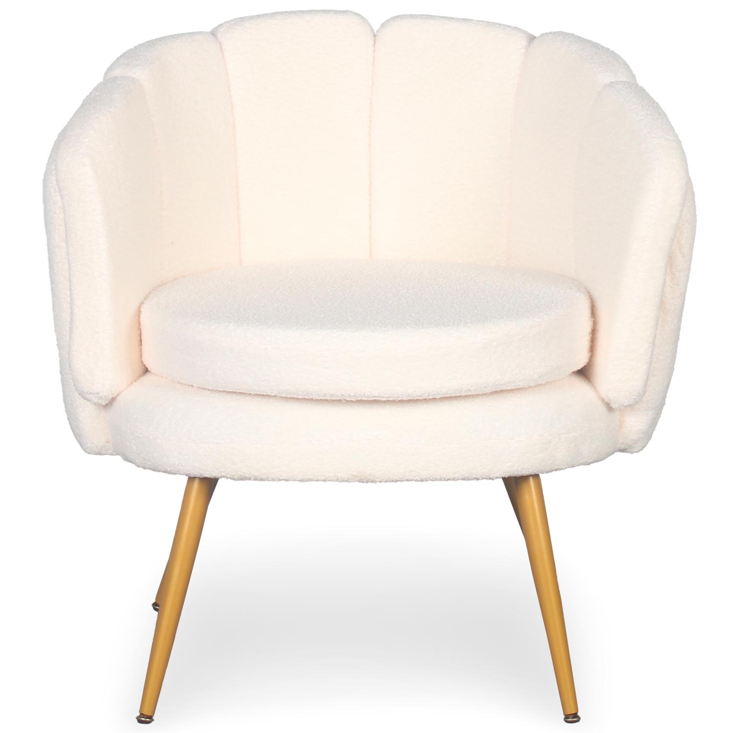 Fauteuil arrondi Brenda Tissu bouclette Beige
