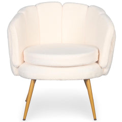 Fauteuil arrondi Brenda Tissu bouclette Beige