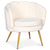 Fauteuil moderne en tissu bouclette beige