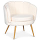 Fauteuil moderne en tissu bouclette beige
