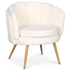 Fauteuil arrondi Brenda Tissu bouclette Beige
