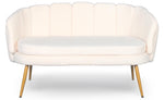 Canapé arrondi 2 places Arneris en tissu bouclette beige