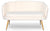 Canapé arrondi 2 places Arneris en tissu bouclette beige