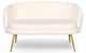 Canapé arrondi 2 places Arneris en tissu bouclette beige