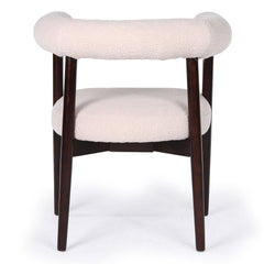 Lot de 2 chaises style scandinave chic Bringo Bois foncé et Tissu bouclette Beige