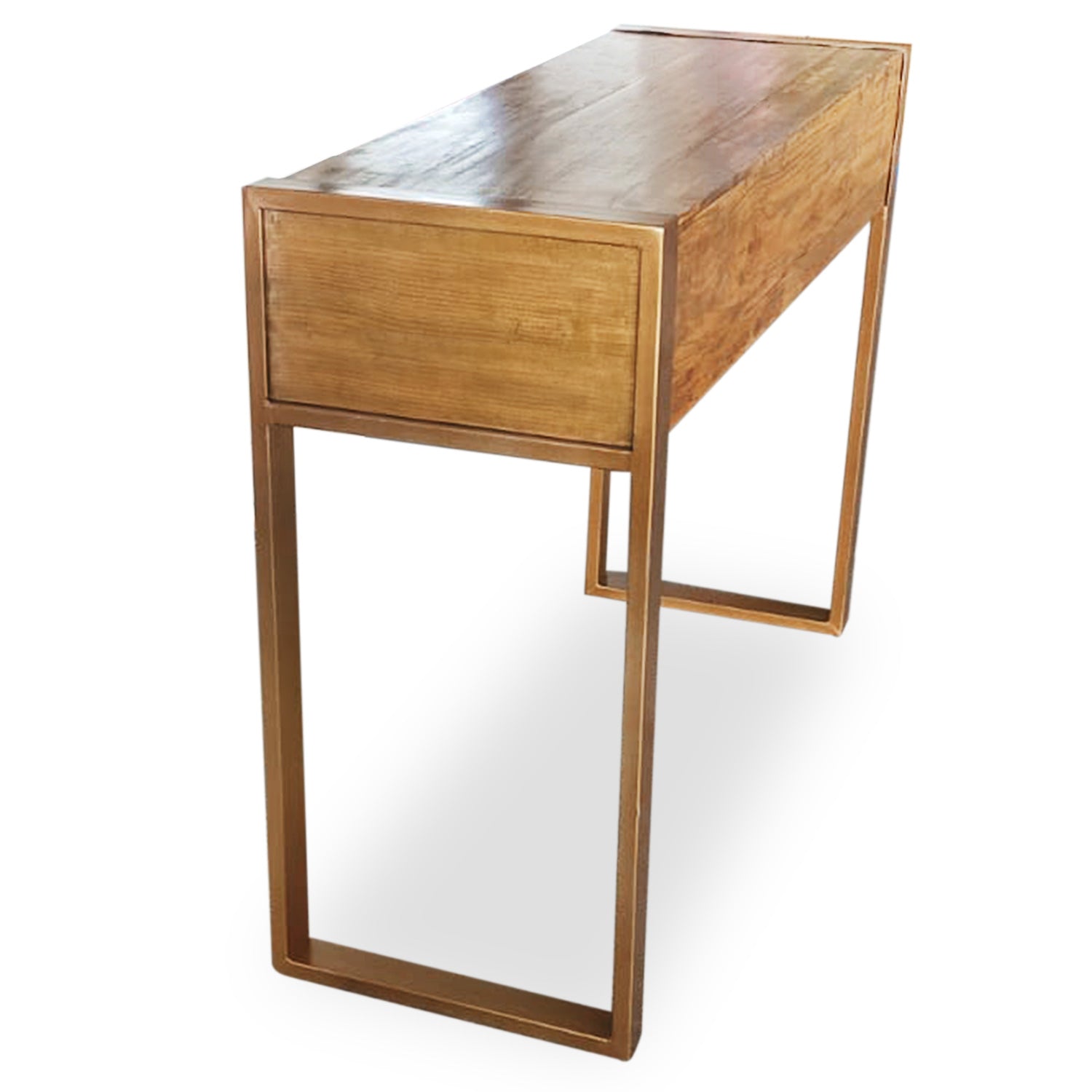 Bureau Polomia 1 tiroir Bois et Or