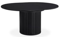 Table ronde extensible pied central style colonne Burkina 120-160cm Noir