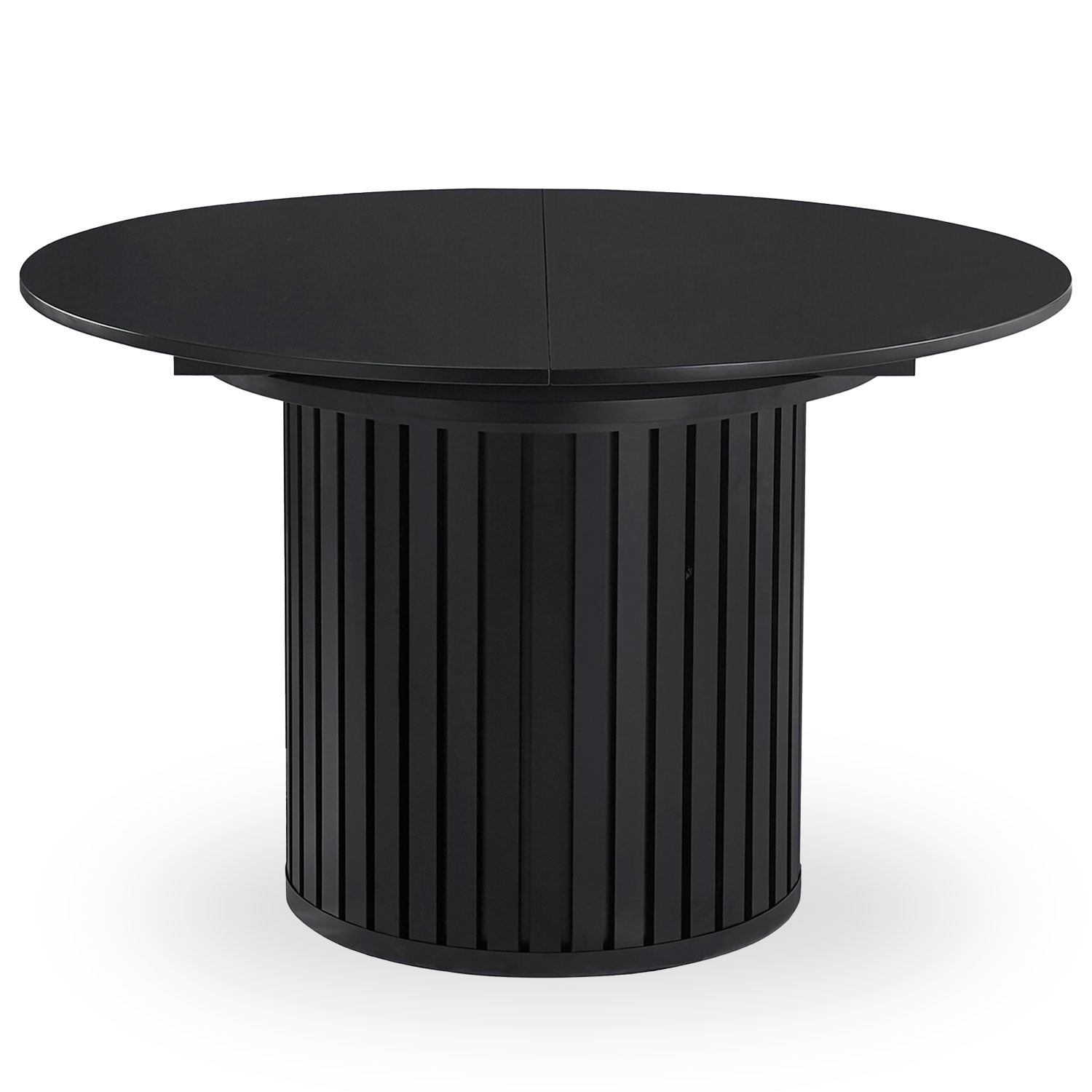Table ronde extensible pied central style colonne Burkina 120-160cm Noir